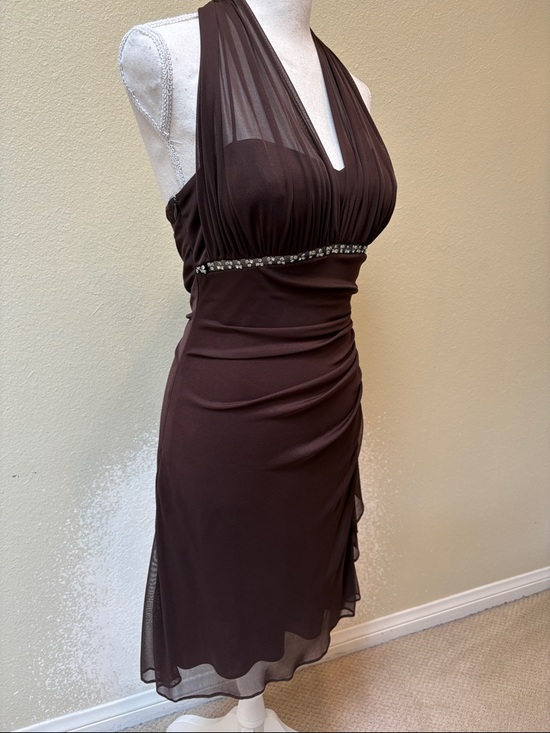NWT Betsy & Adam Brown Halter Midi Dress, Size 4P NWT Betsy & Adam Brown Halter Midi Dress, Size 4P